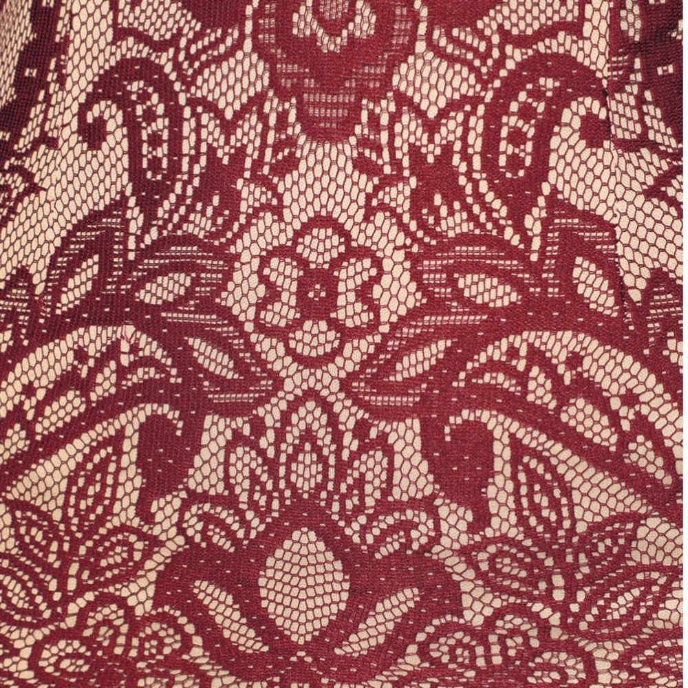 Burgundy lace midi dress